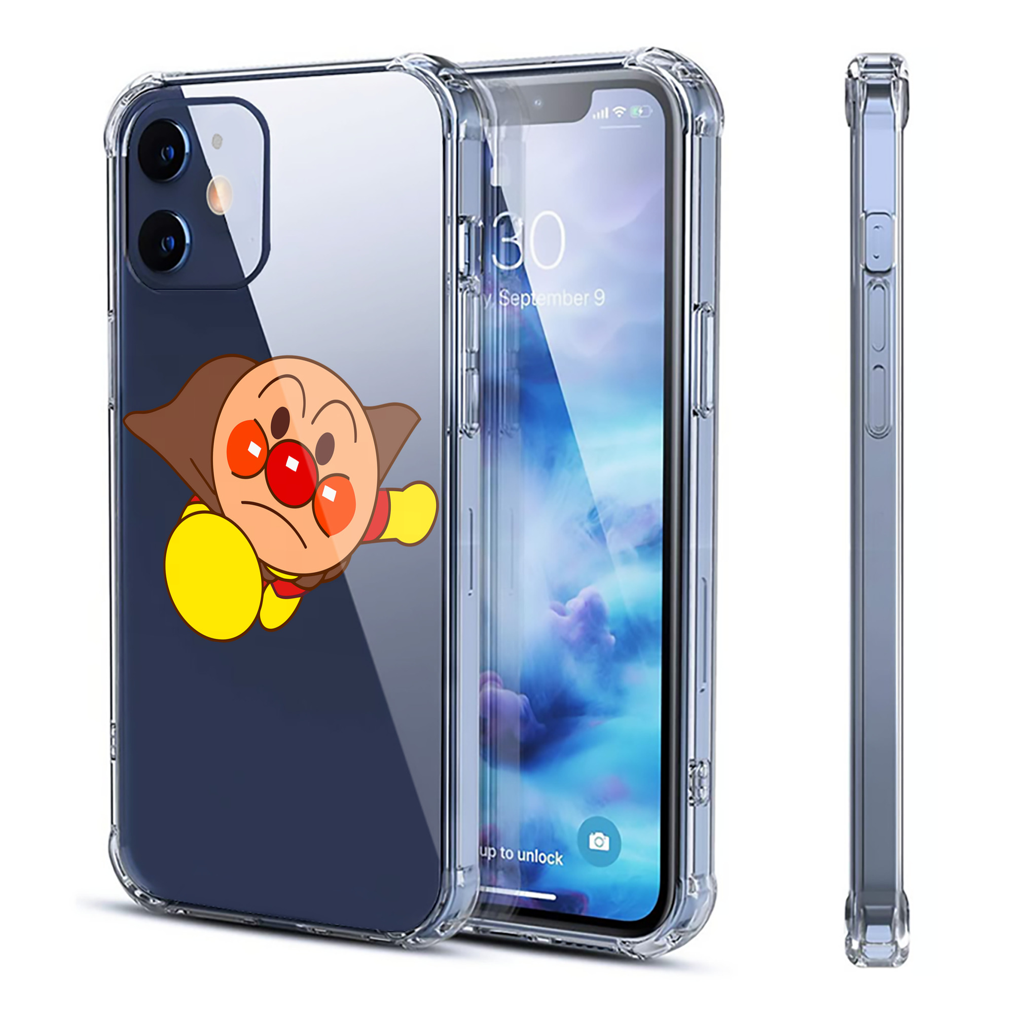 （画像用） アンパンマン Anpanman 【iPhone 12シリーズ対応】透明スマホケース（クリアソフトケース）